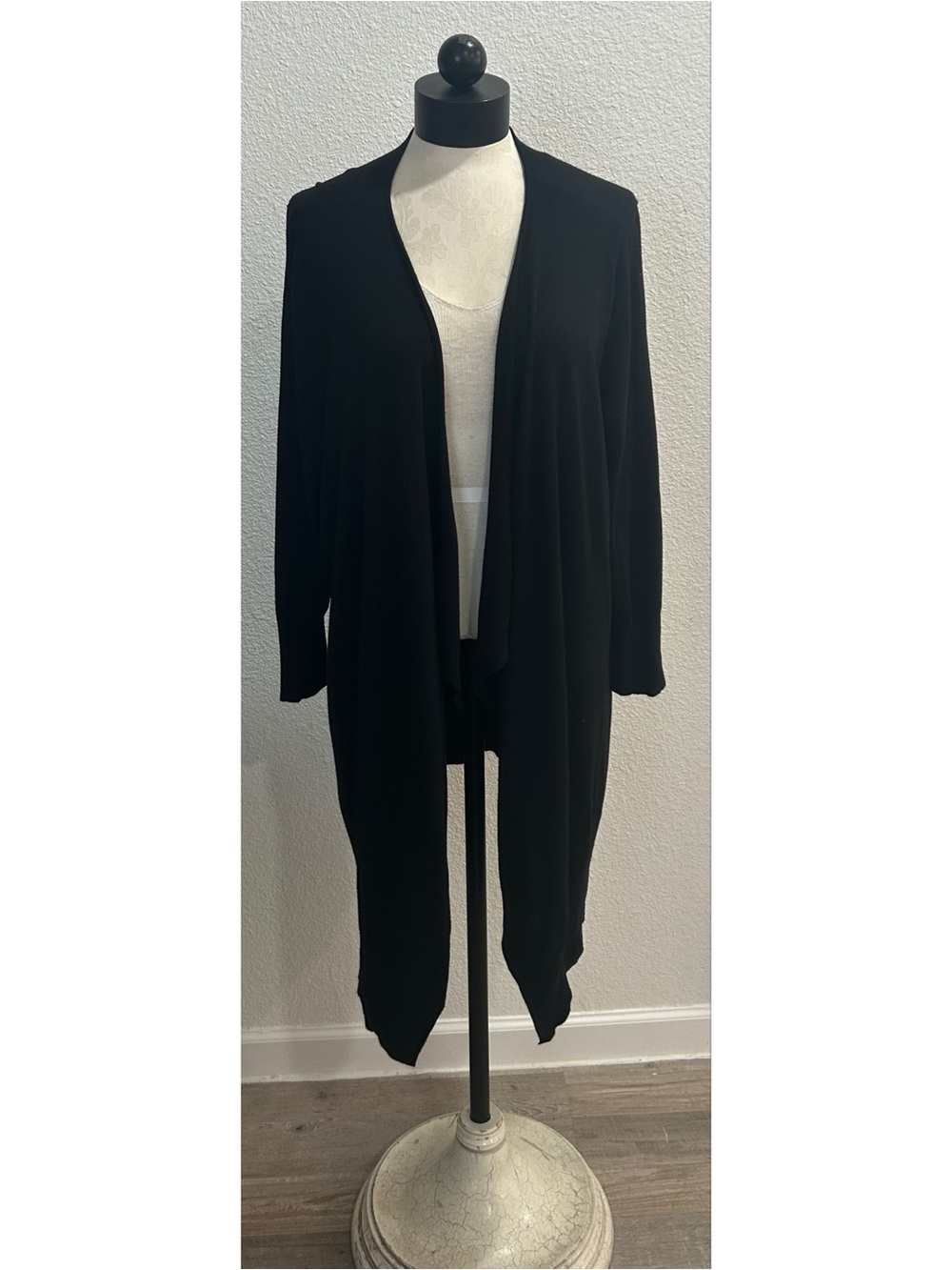 Torrid Black Sz 3x Super Soft Drape Front Waterfall  Open Front Cardigan Sweater
